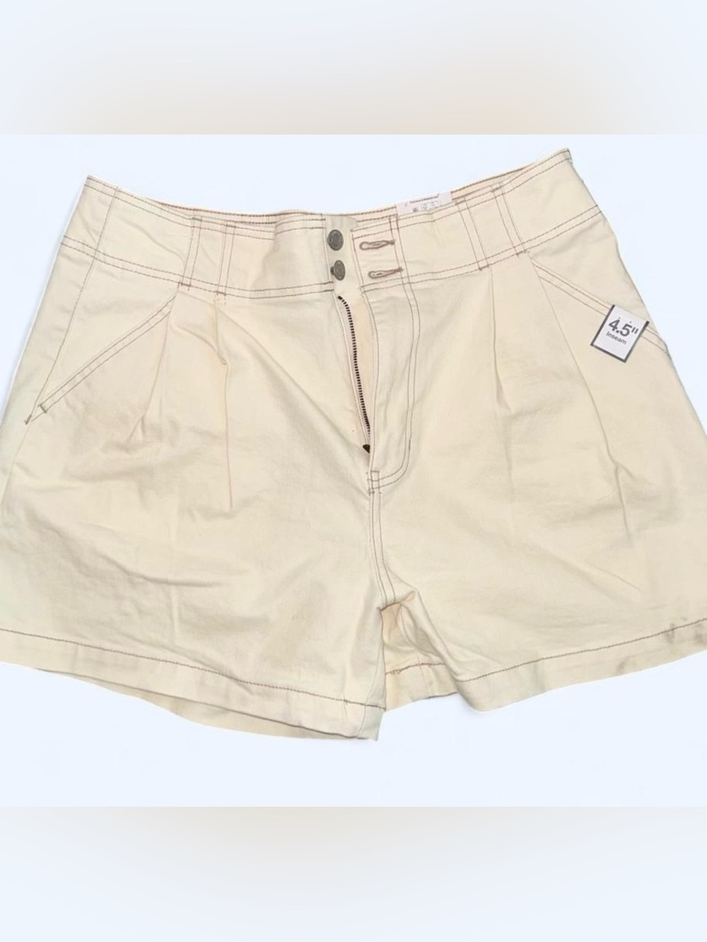 High-Waist Cream Women's Shorts